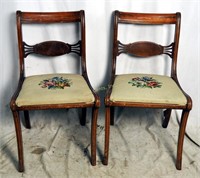 Pair Of Antique Needlepoint Chairs