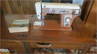 Vintage All Metal Sewing Machine by Sewcraft in a