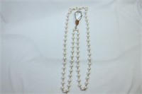 Faux Pearl Necklace with Entrapped Tear Pendant