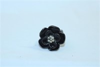 Black Flower and Watch Ring