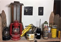 Assortment of Oil Related items, Oil cans