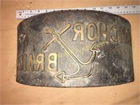 Antique Brass Anchor Brand press plate