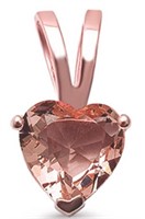 Morganite Heart Solitaire Pendant