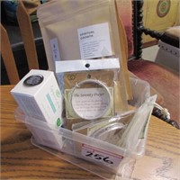 BOX OF MISC JEWELLERY & THERAPY ITEMS