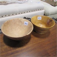 2 SMALL TURNED BOWLS - SIGNED STEWART