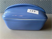 BLUE DISH W/ LID 9" X 5" X 5"