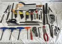 Various wrenches, files, pics, and other tools