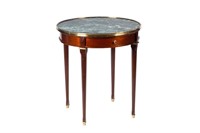 MAHOGANY & MARBLE TOP BOUILOTTE TABLE