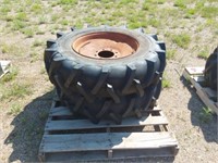 Pair of tractor tires and rims 8 bolt like new