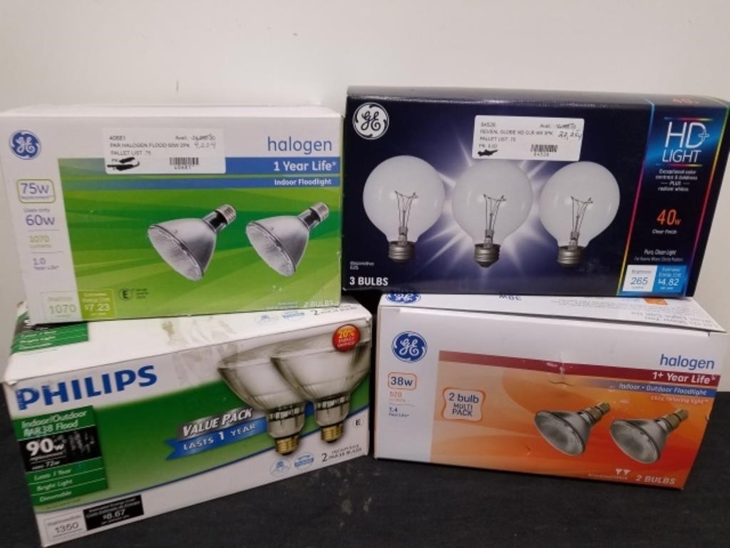 New packages of light bulbs
