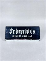 Schmidt's Beer Reverse Paint Glass Bar Sign