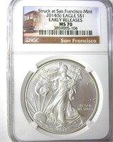 2014 (S) Silver Eagle NGC MS70 Early Releases