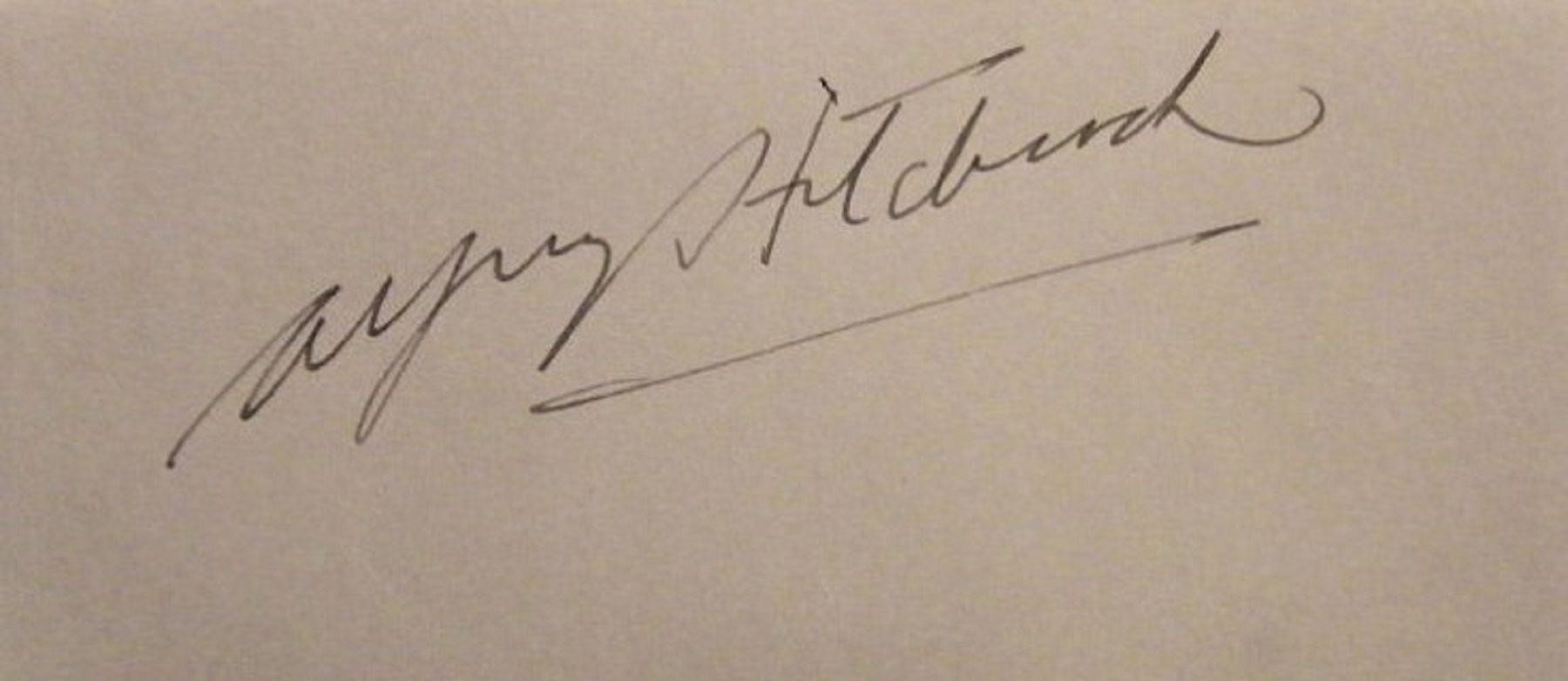 Alfred Hitchcock signature slip