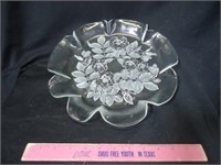 Unique Frosted and Beveled Glass Tray