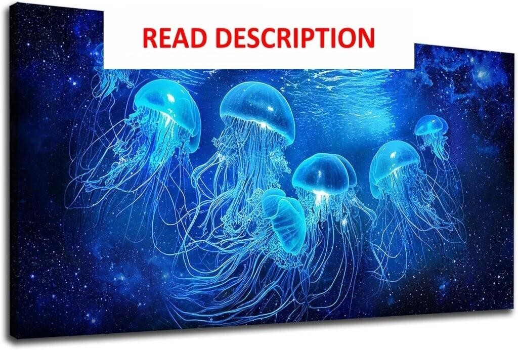 Blue Jellyfishes Canvas Wall Art 75X150CM
