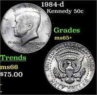 1984-d Kennedy Half Dollar 50c Grades GEM+ Unc