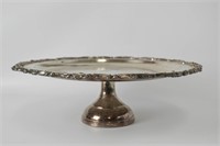 Round Silver Plate Cake Plate