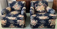 320 - PAIR OF MATCHING SWIVEL EASY CHAIRS