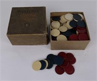 Collection of Antique Clay Poker Chips