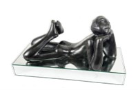 BRONZE WOMAN ON MIRROR BASE SIGNED 1/25