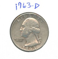 1963-D Washington Silver Quarter