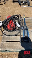 Trolley Jack & elec pressure washer w/hose & wand