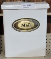 WHITE METAL HANGING MAIL BOX WITH LOCK