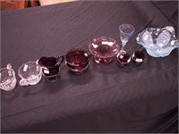 Nine pieces of Cambridge glass: two pieces of