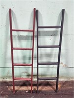 2 Small Primitive Wooden Ladders