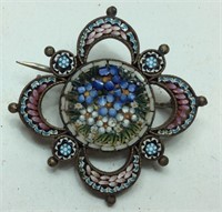 ANTIQUE FINE MICRO MOSAIC BROOCH