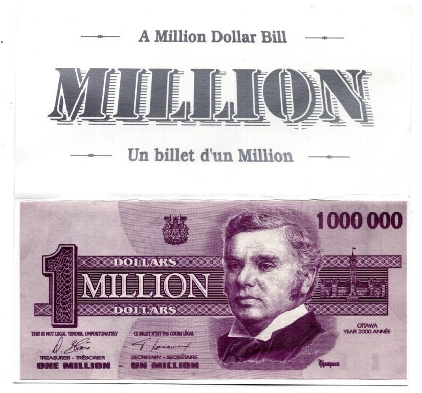 2000 Million Dollar Bill Novelty Note