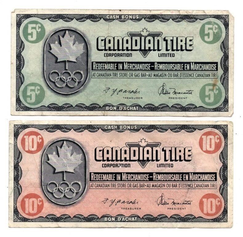 1976 Canadian Tire 5 & 10 Cent Coupons