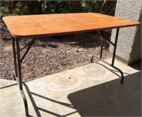 Wood & Metal Table, Legs Fold