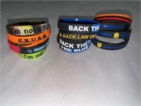 Set of 13 Vintage Police support bracelets