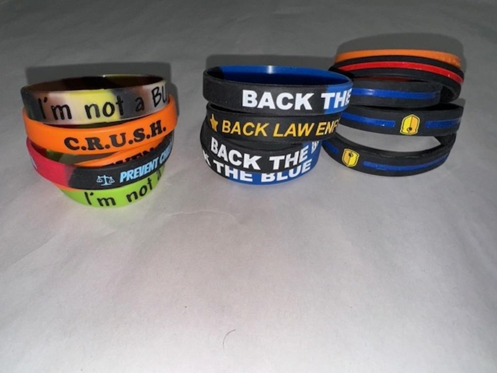 Set of 13 Vintage Police support bracelets