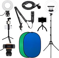 Pro Vlogging Kit-LED Lights, Mic, Screen