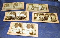 (5) Antique Stereo View Cards, Honeymoon Couple