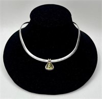 Sterling Silver Choker Necklace with Pendant