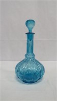 Mid Century Blue Glass Decanter