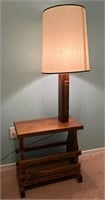3-In-1 Side Table, Lamp & Magazine Rack