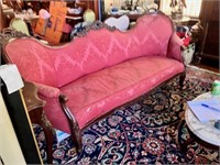 Full Size Victorian Sofa Walnut 88" Long     Faded