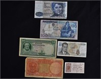 6 Around the World Paper Money Bank Notes