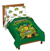 WFF8530  Jay Franco TMNT Green Bricks Toddler Bed