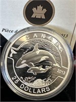 2013 $25 Fine Silver Coin The Orca