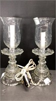 Buffet lamps pair, wired electric, candelabra