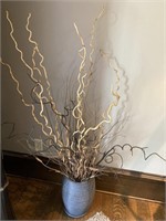 CURLY WILLOW GRASS FLORAL DECOR WITH VASE