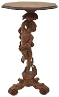 Figural Carved Putti Plant Stand