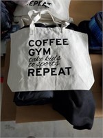 canvas tote bag coffee gym kids repeat