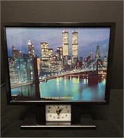 Vintage Clock with New York Skyline Lights up