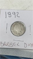 1892 Barber dime